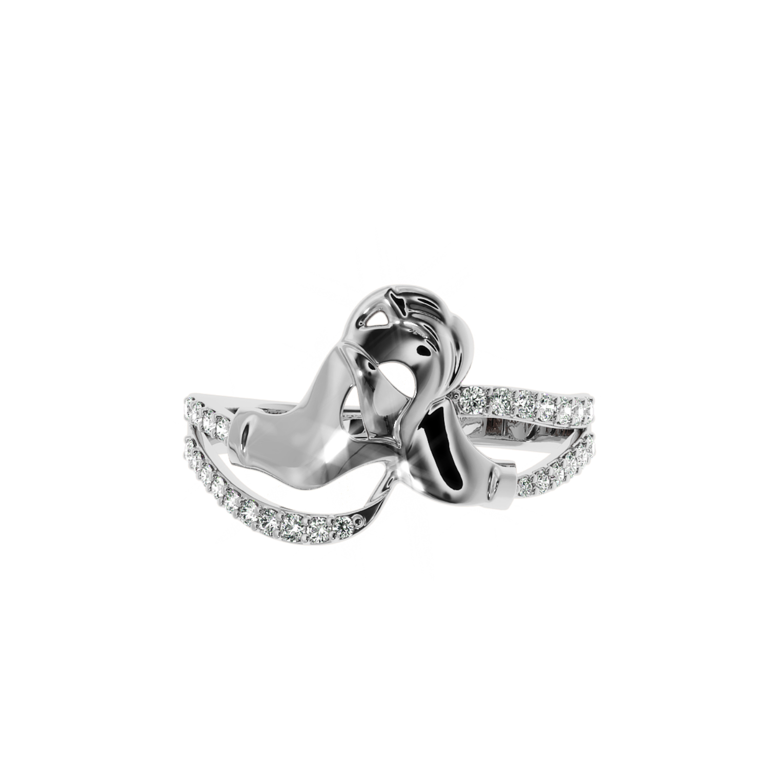 Solitairekart 14K Gold Couple Hands Lab Diamond Ring